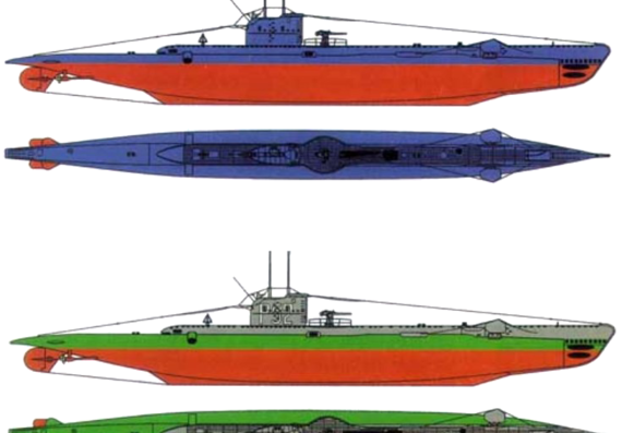 Submarine ORP Djik 1940 [Submarine] - drawings, dimensions, figures